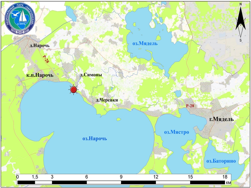 Карта осадков нарочь